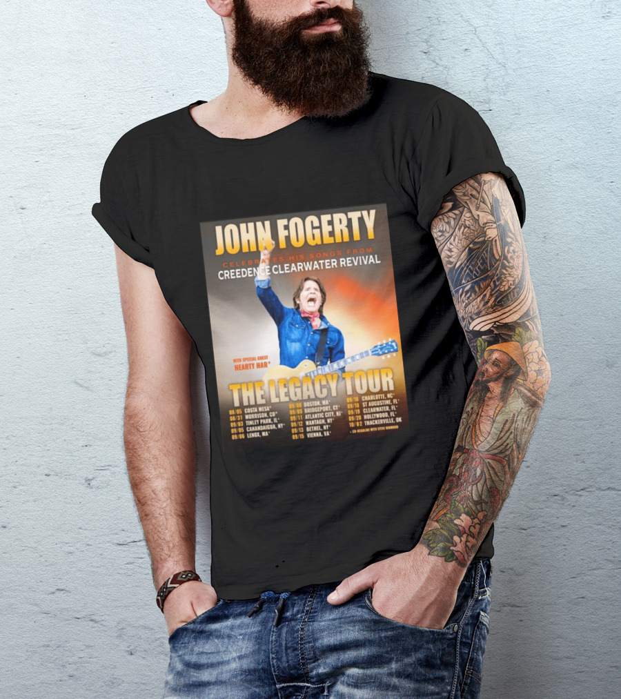 John Fogerty Celebrates His Songs From Creedence Clearwater Revival The Legacy Tour With Hearty Har Dates And Locations T-Shirt