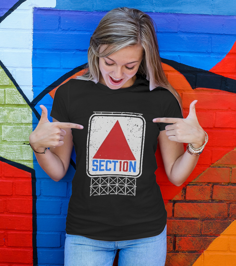 Section 10 Boston Red Sox Fenway Park Baseball Triangular Sign T-Shirt