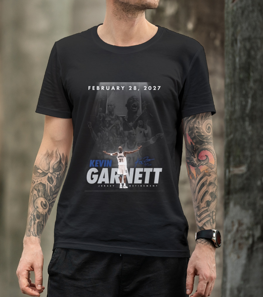 Kevin Garnett February 28 2027 Jersey Retirement T-Shirt