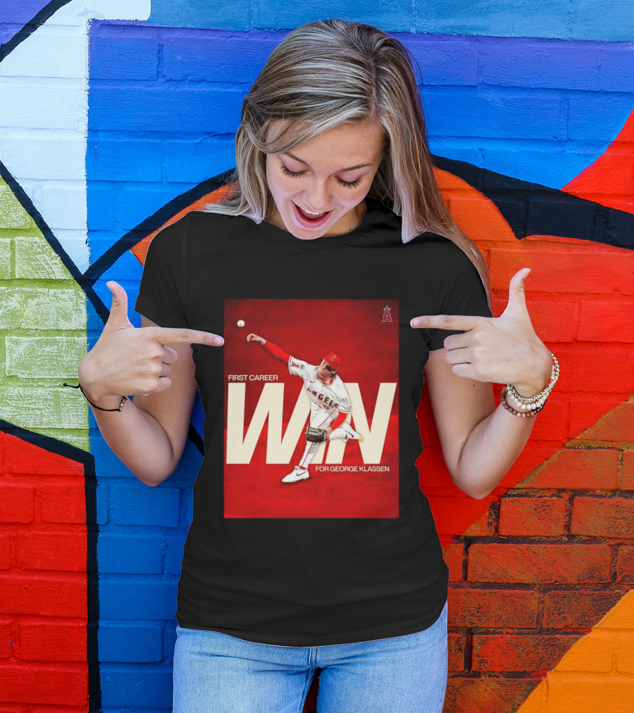 Los Angeles Angels First Career Win For George Klassen Baseball T-Shirt