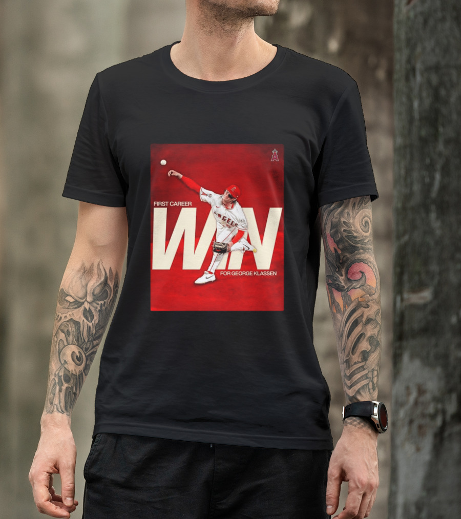 Los Angeles Angels First Career Win For George Klassen Baseball T-Shirt