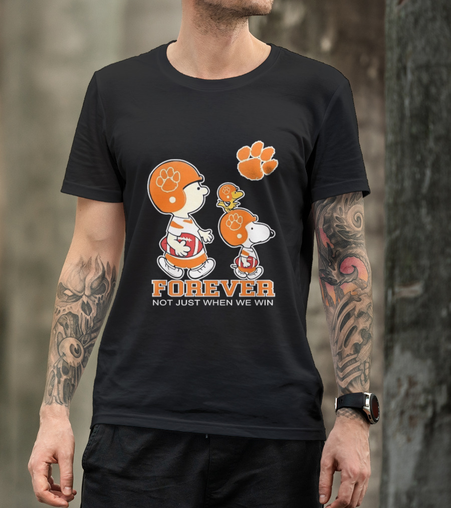 Snoopy Woodstock Charlie Brown Clemson Tigers Forever Not Just When We Win T-Shirt