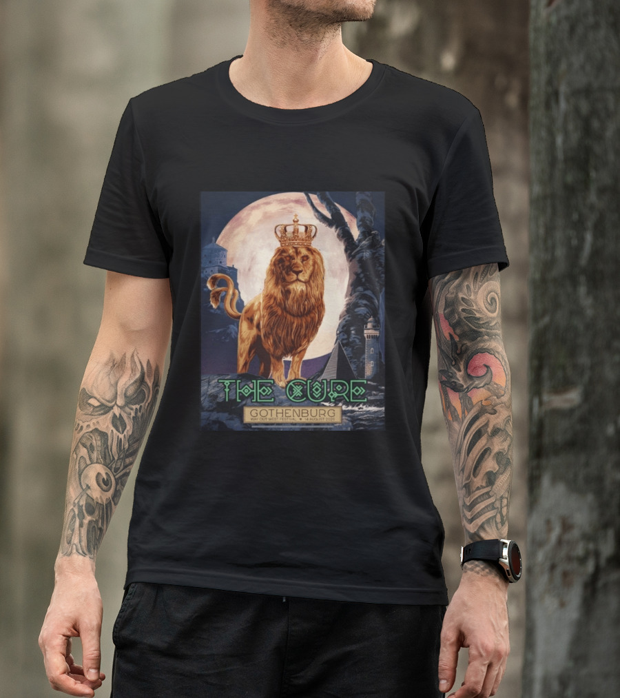 The Cure Gothenburg Way Out West Festival August 14 2026 Limited Edition Lion Crown Full Moon T-Shirt