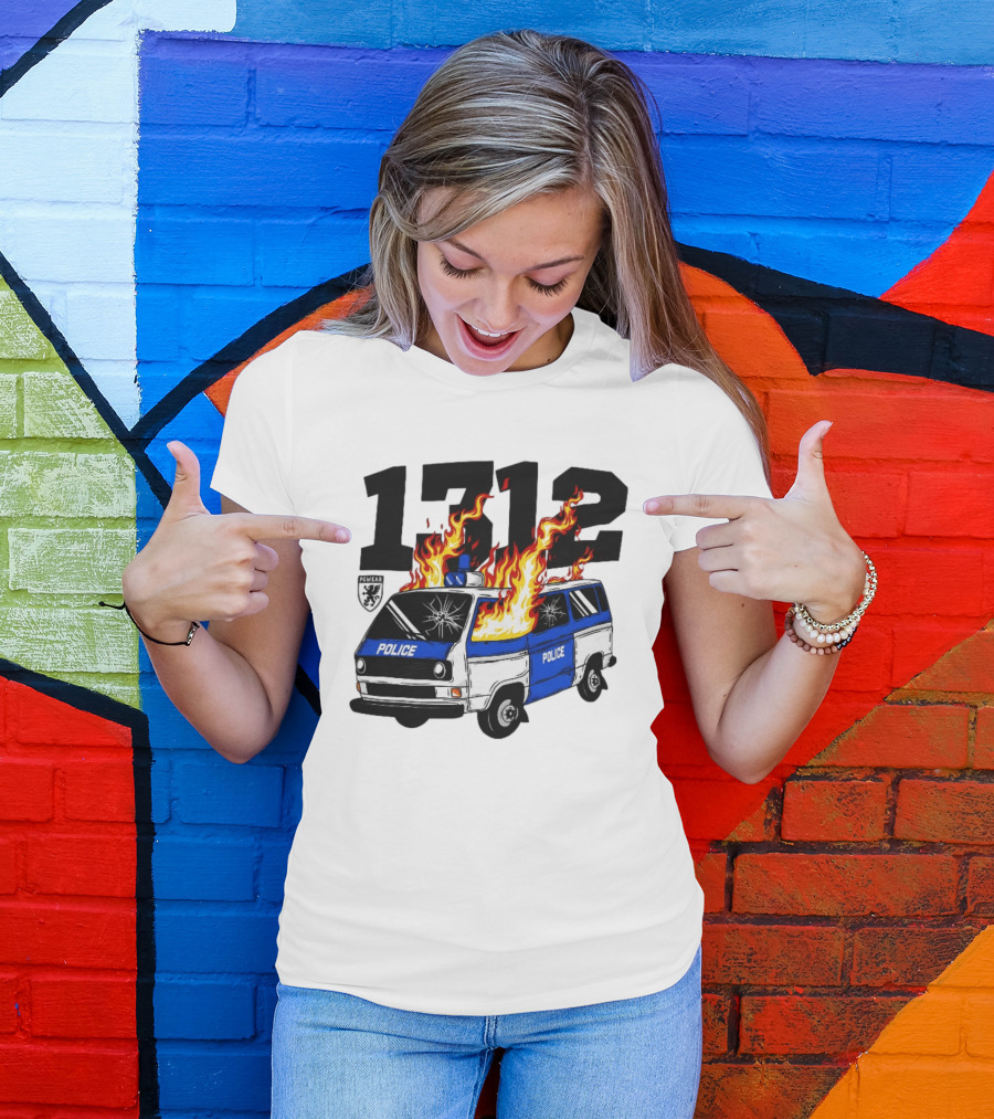 1312 Burning Police Van PGwear Anti Police T-Shirt