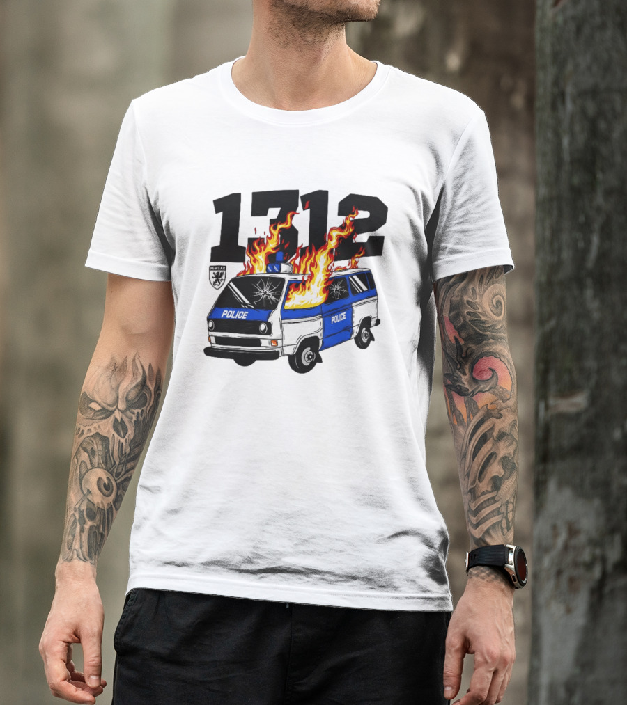 1312 Burning Police Van PGwear Anti Police T-Shirt