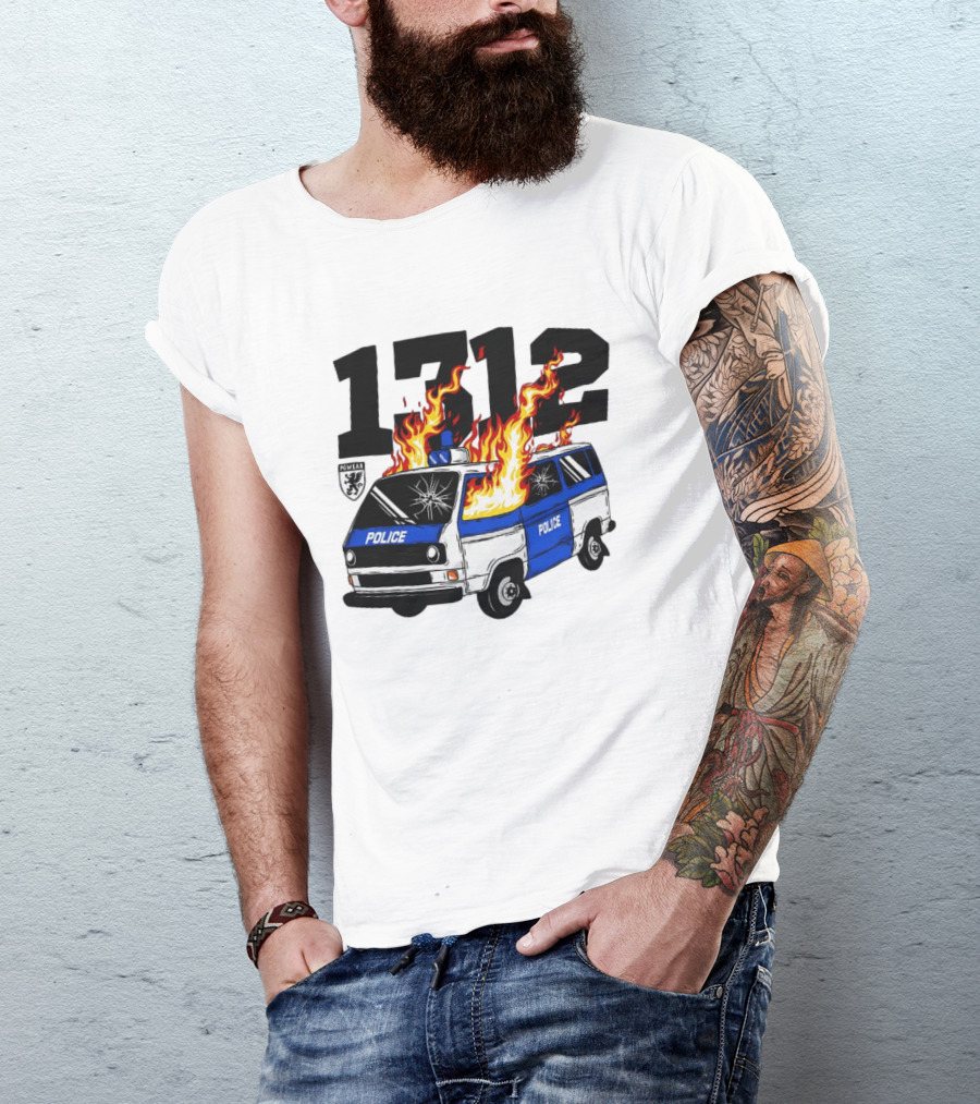 1312 Burning Police Van PGwear Anti Police T-Shirt
