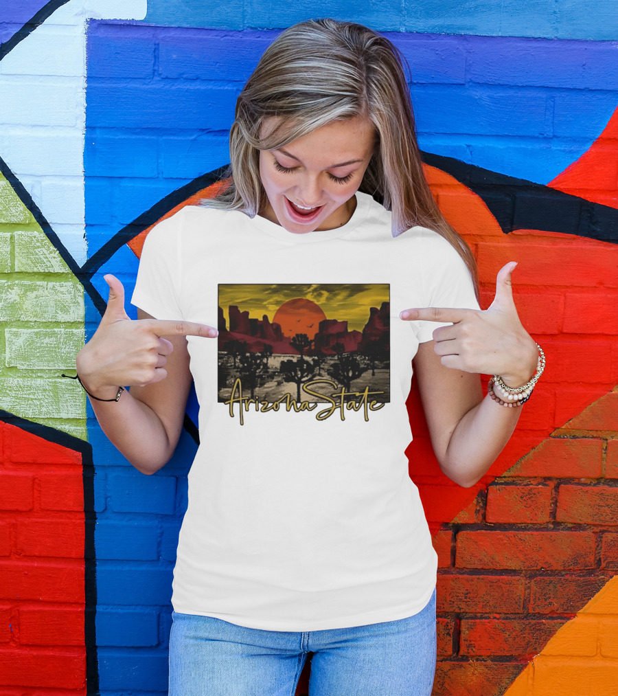 Arizona State Desert Sunset Landscape Scene T-Shirt