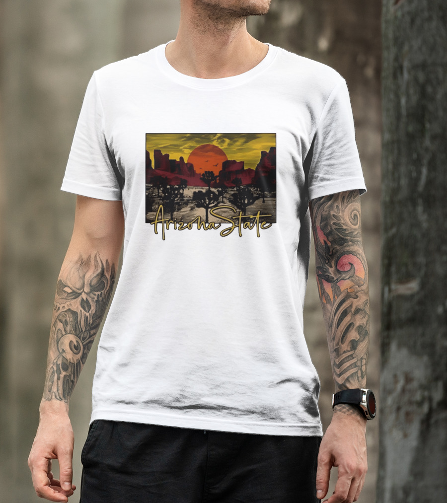 Arizona State Desert Sunset Landscape Scene T-Shirt