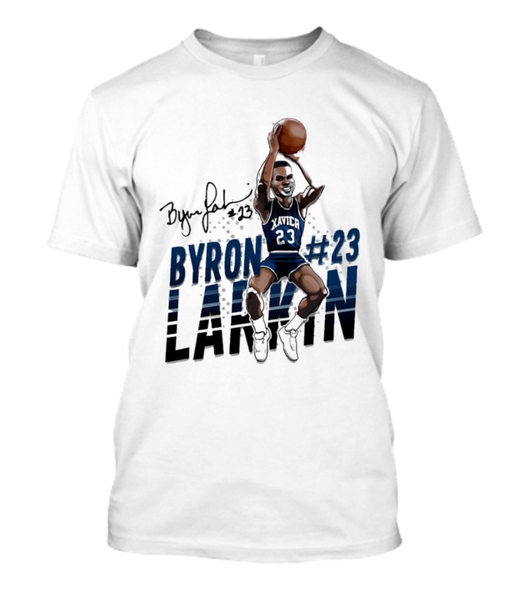 Byron Larkin #23 Xavier Basketball Hall Of Heroes T-Shirt