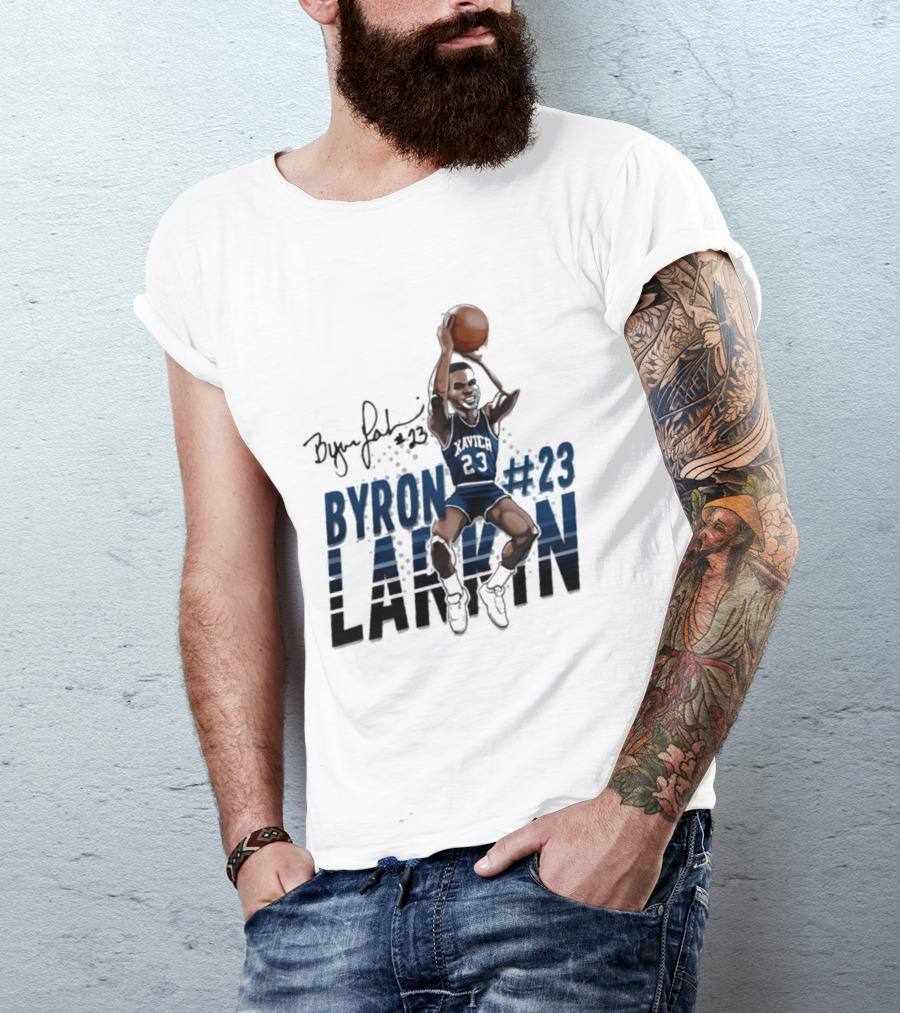 Byron Larkin #23 Xavier Basketball Hall Of Heroes T-Shirt