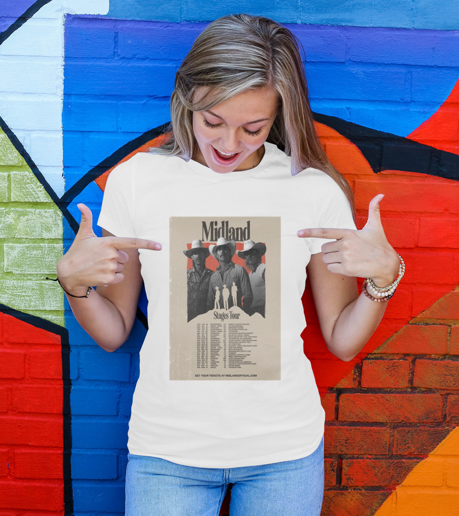 Midland Stages Tour 2026 Concert Dates And Locations T-Shirt