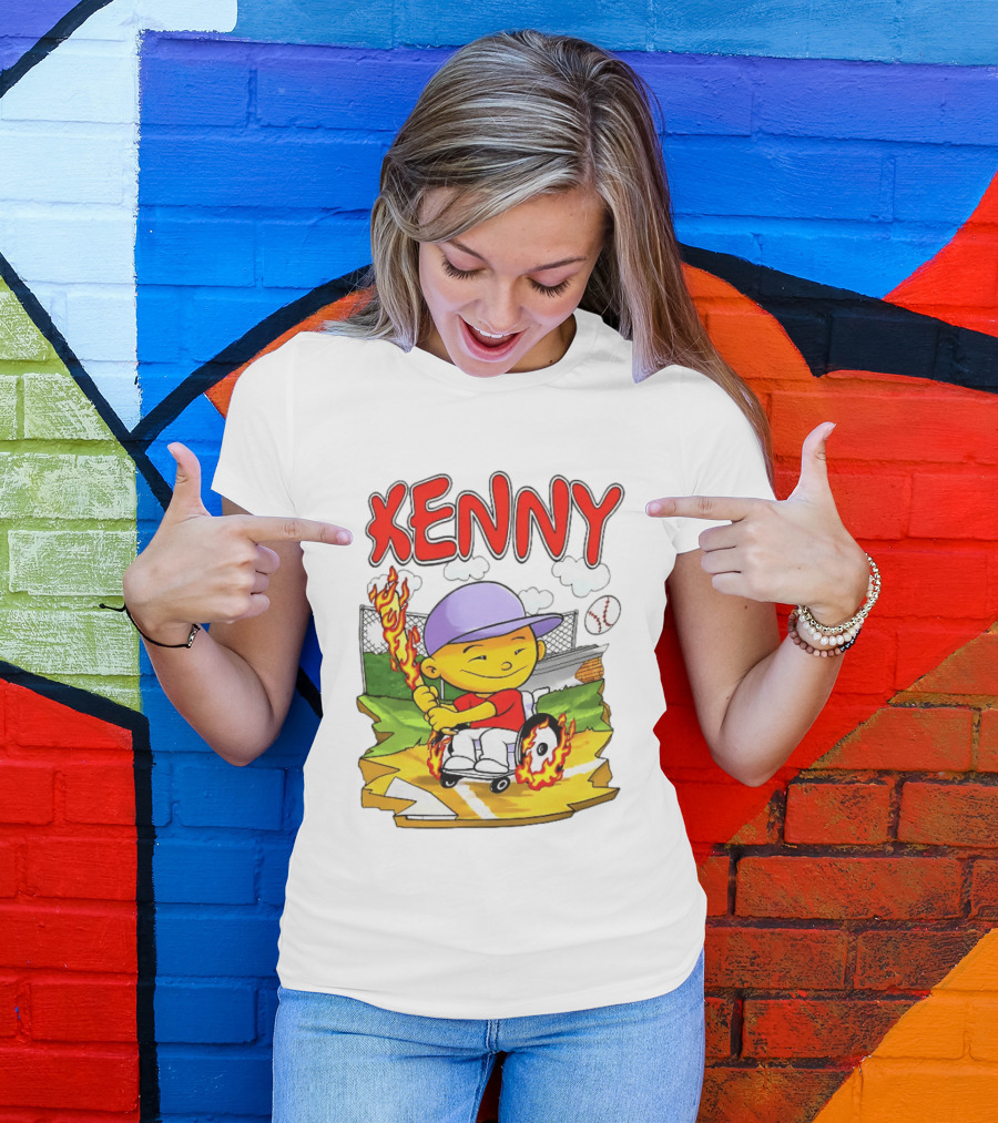 Kenny Kawaguchi Backyard Baseball Character Wheelchair Flames T-Shirt