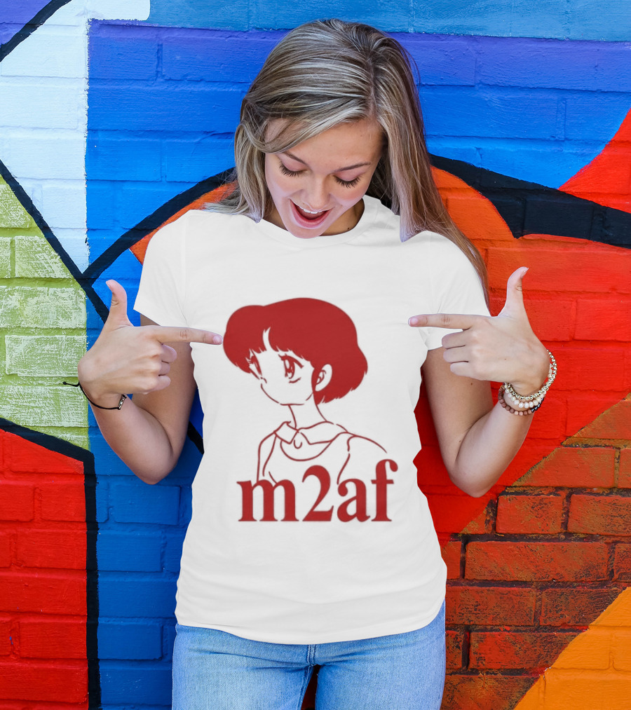 Nick M2af Ranma Anime Profile Red Sketch T-Shirt