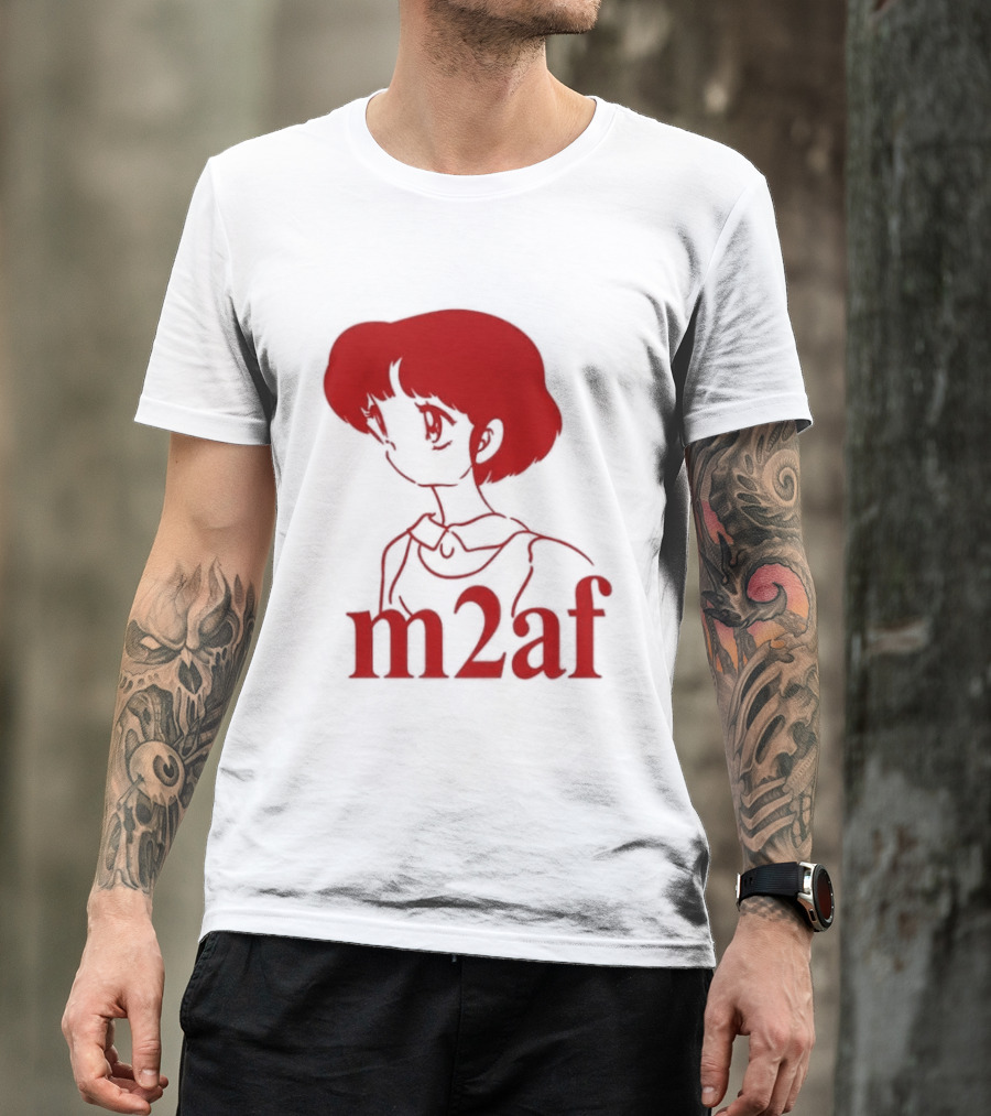 Nick M2af Ranma Anime Profile Red Sketch T-Shirt