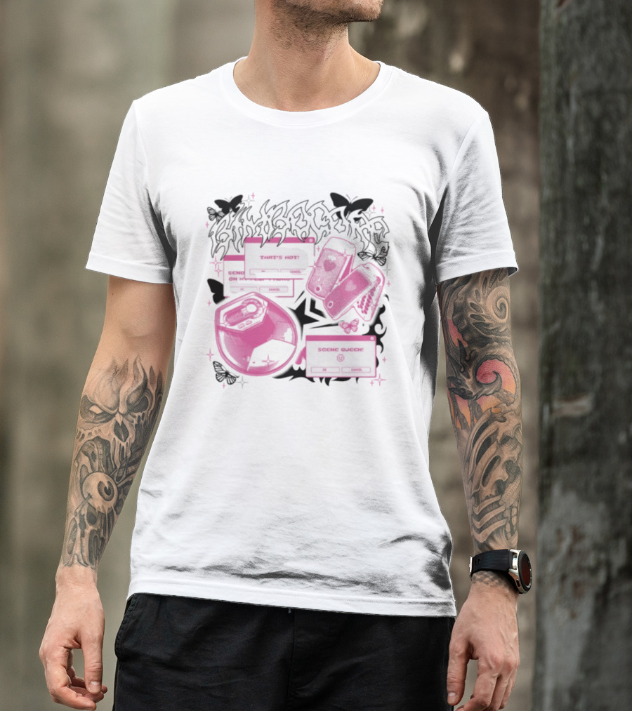Nuclear Blast Store Bimbocore Y2K Scene Queen That's Hot Cancel Pink Butterfly Aesthetic T-Shirt