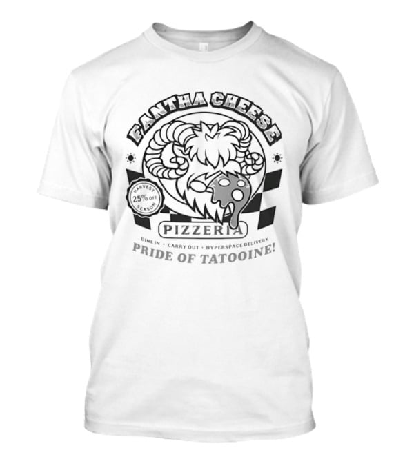 Fantha Cheese Pizzeria Pride Of Tatooine Star Wars Pizza T-Shirt