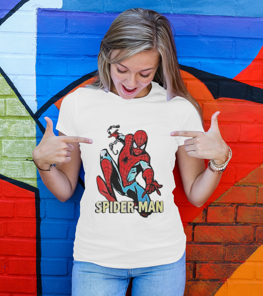 Spider Man Action Pose Marvel Superhero Avengers Comic T-Shirt