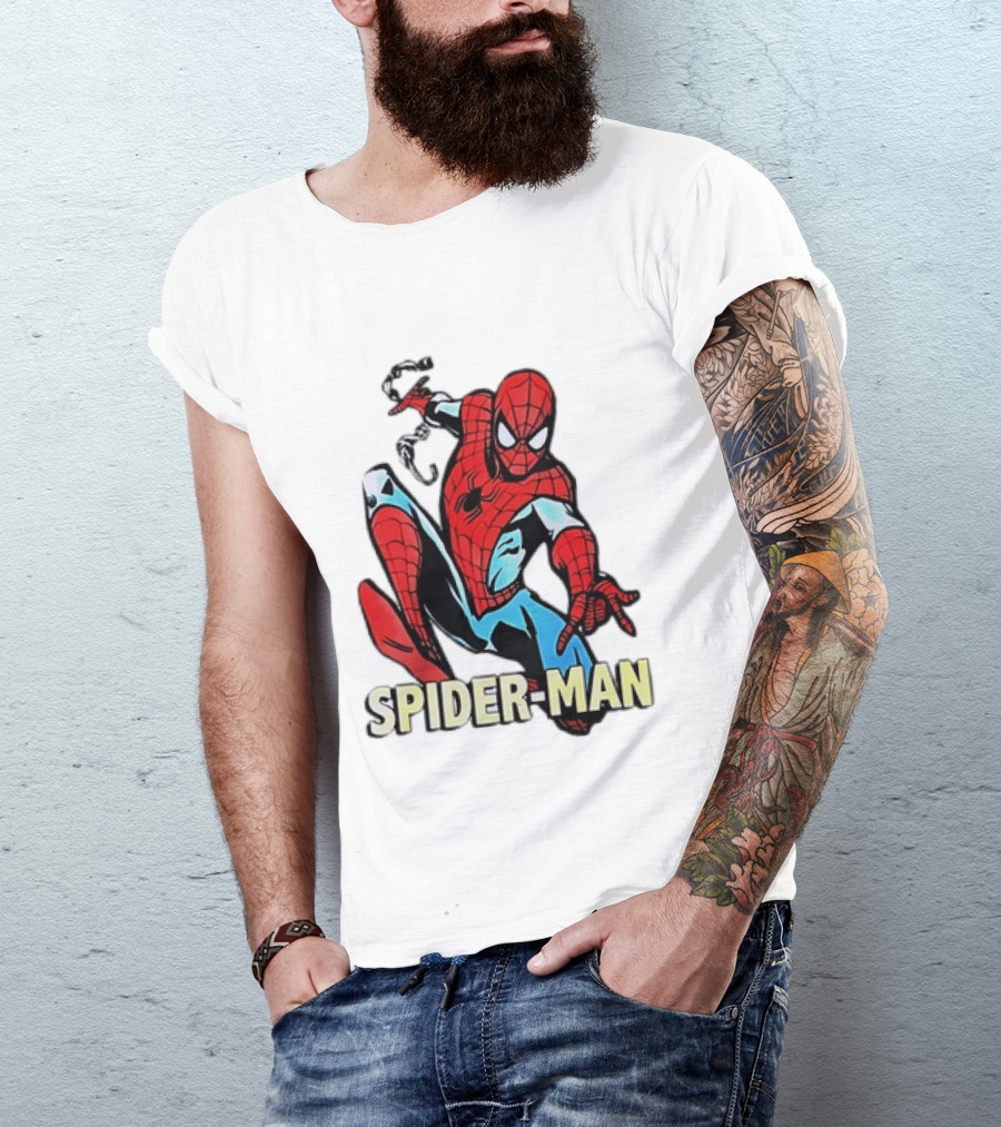 Spider Man Action Pose Marvel Superhero Avengers Comic T-Shirt