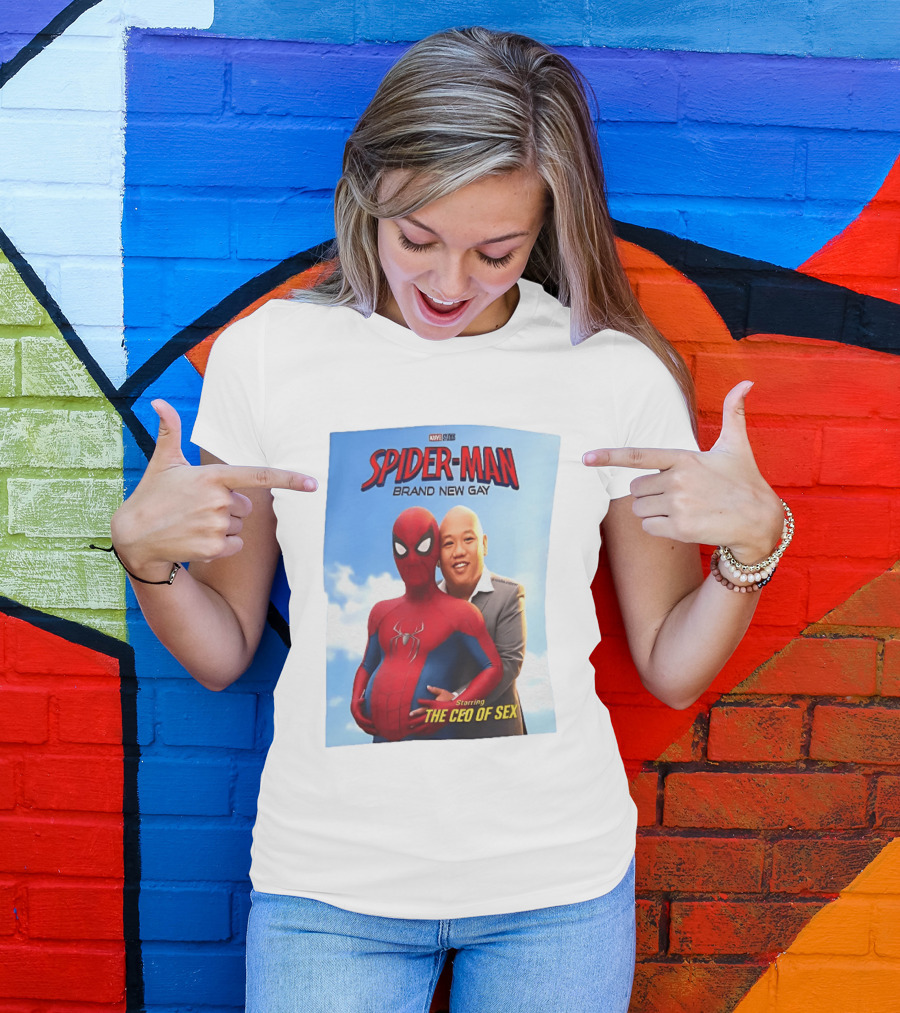 Spider Man Brand New Gay Starring The CEO Of Sex Marvel Studios T-Shirt