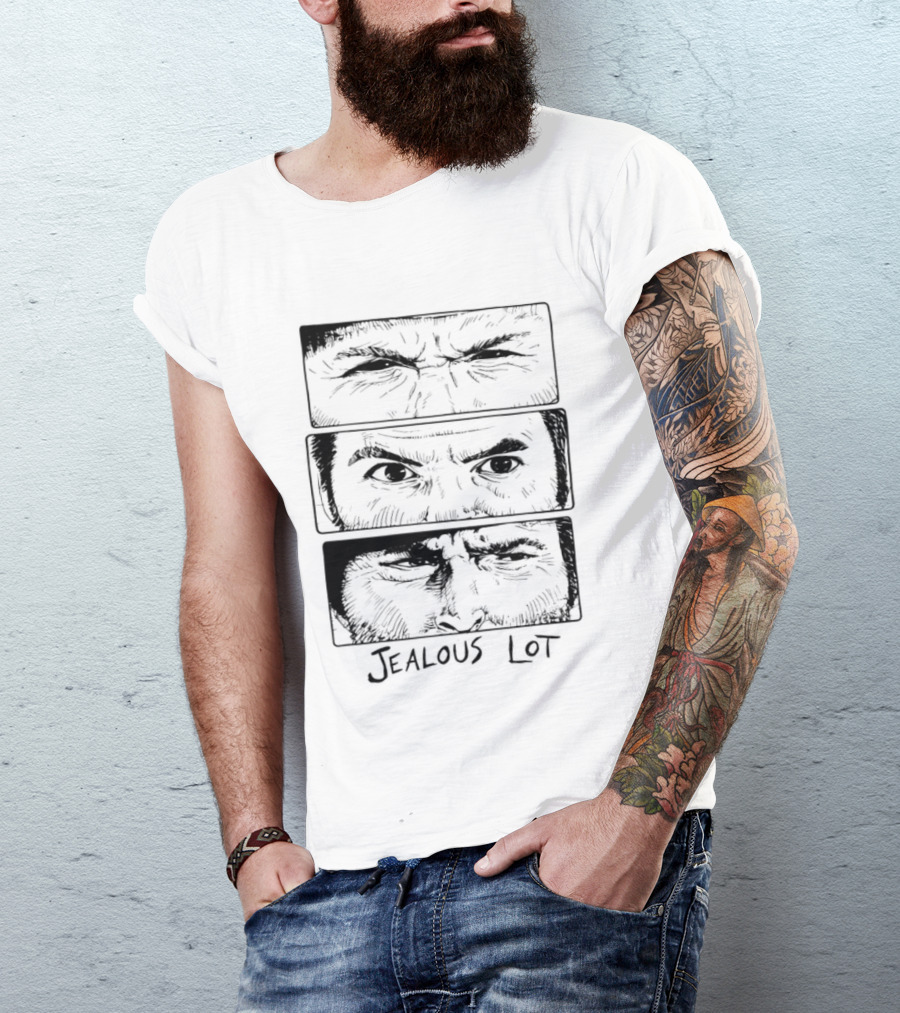 Jealous Lot Eyes Drawing Three Panels T-Shirt
