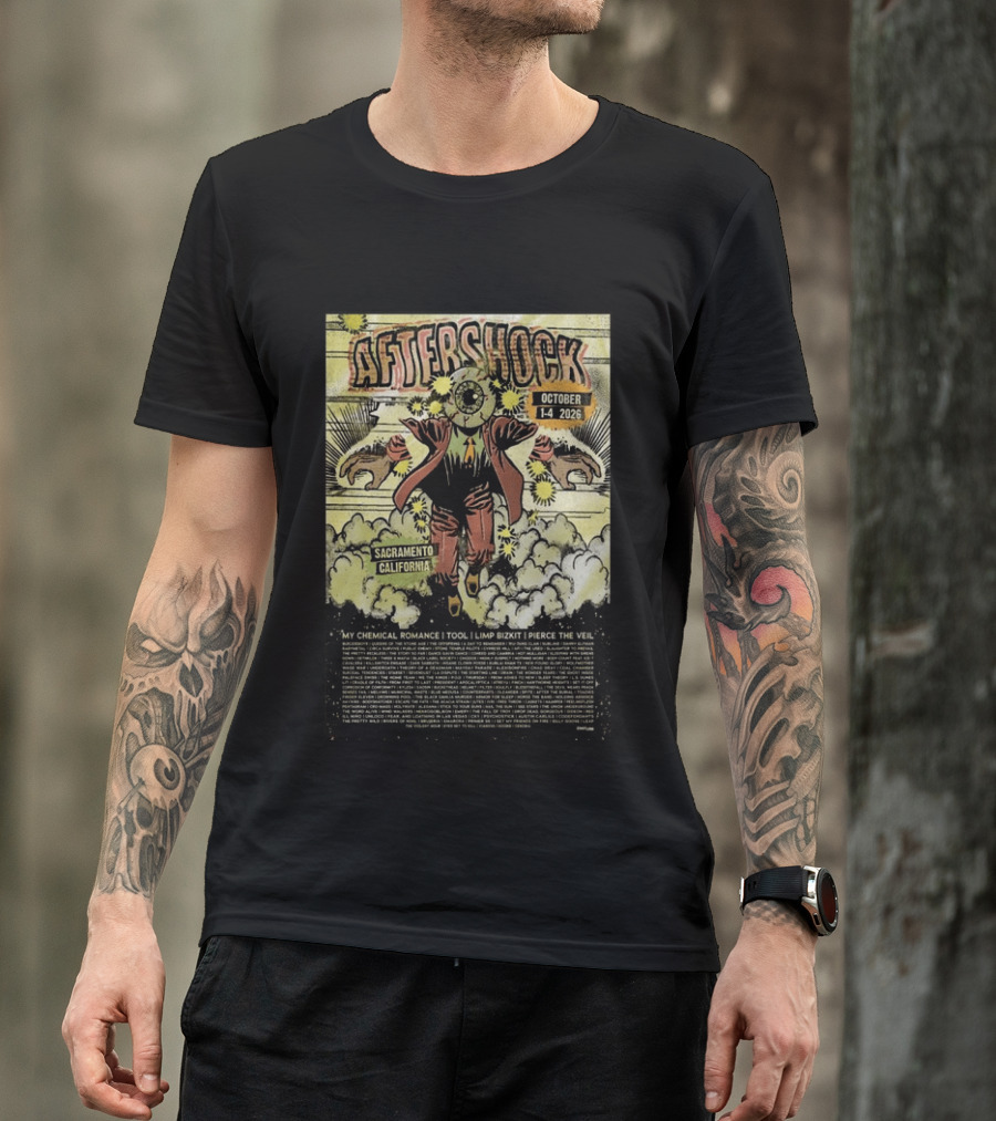 Aftershock Festival Sacramento California October 1 4 2026 My Chemical Romance Tool Limp Bizkit Pierce The Veil T-Shirt