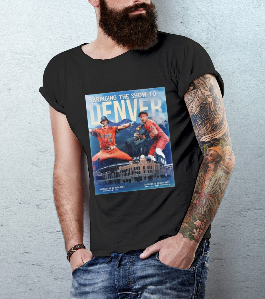 Bringing The Show To Denver August 14 15 Coors Field Clowns Baseball Event T-Shirt