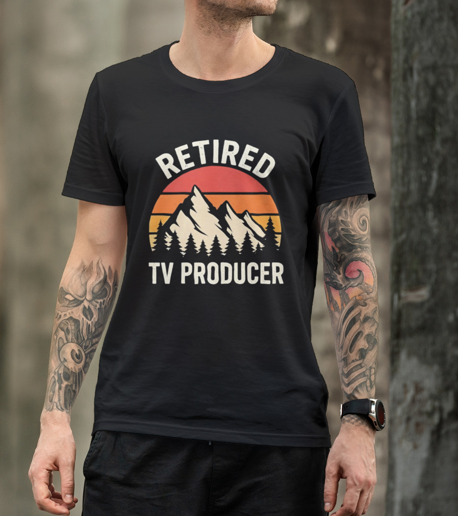 Retired TV Producer Mountain Sunset T-Shirt