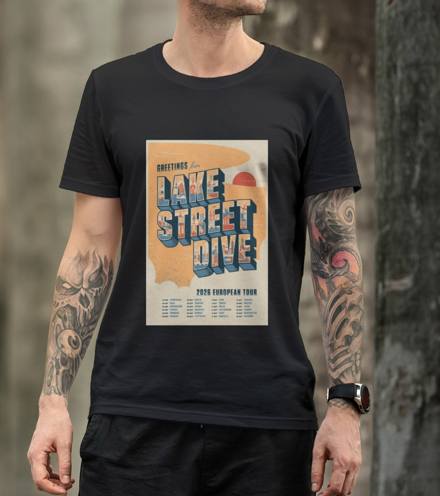 Greetings From Lake Street Dive 2026 European Tour Paris October 16 Le Bataclan T-Shirt
