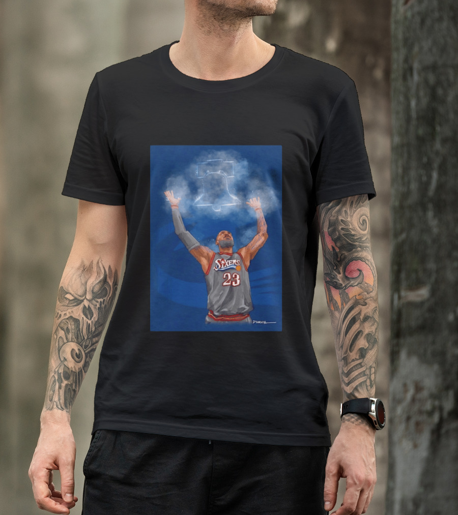 LeBron James Philadelphia 76ers 23 Liberty Bell Jersey T-Shirt