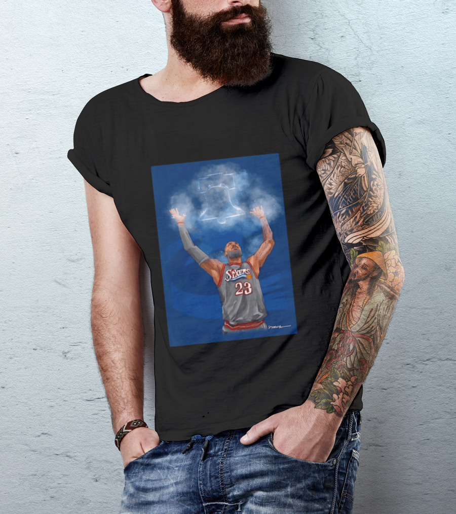 LeBron James Philadelphia 76ers 23 Liberty Bell Jersey T-Shirt