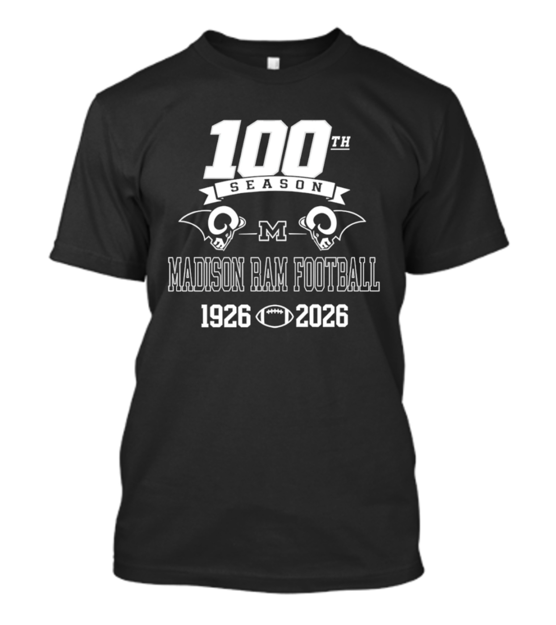 Madison Ram Football 100th Season 1926 2026 T-Shirt