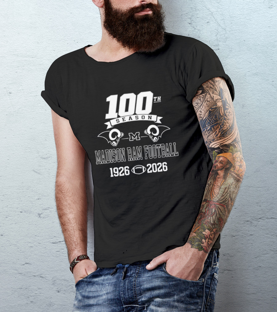 Madison Ram Football 100th Season 1926 2026 T-Shirt