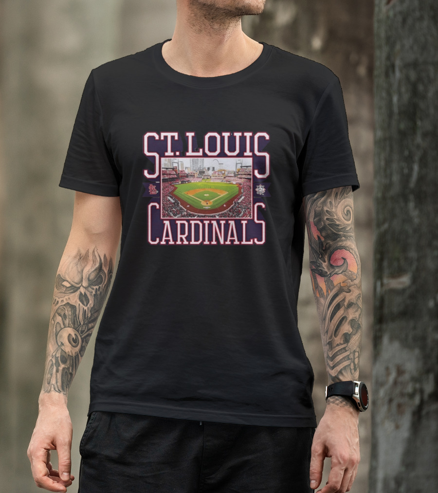 St Louis Cardinals Baseball Stadium View Busch Stadium STL Cityscape T-Shirt