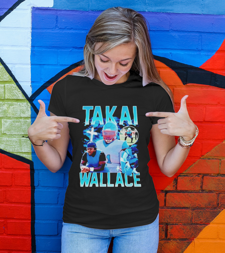Takai Wallace Football Athlete Sports Action Collage T-Shirt