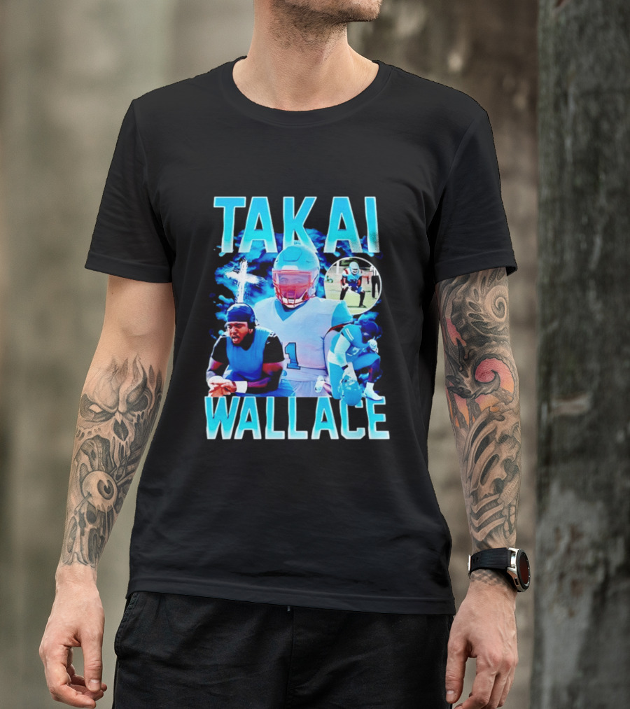 Takai Wallace Football Athlete Sports Action Collage T-Shirt
