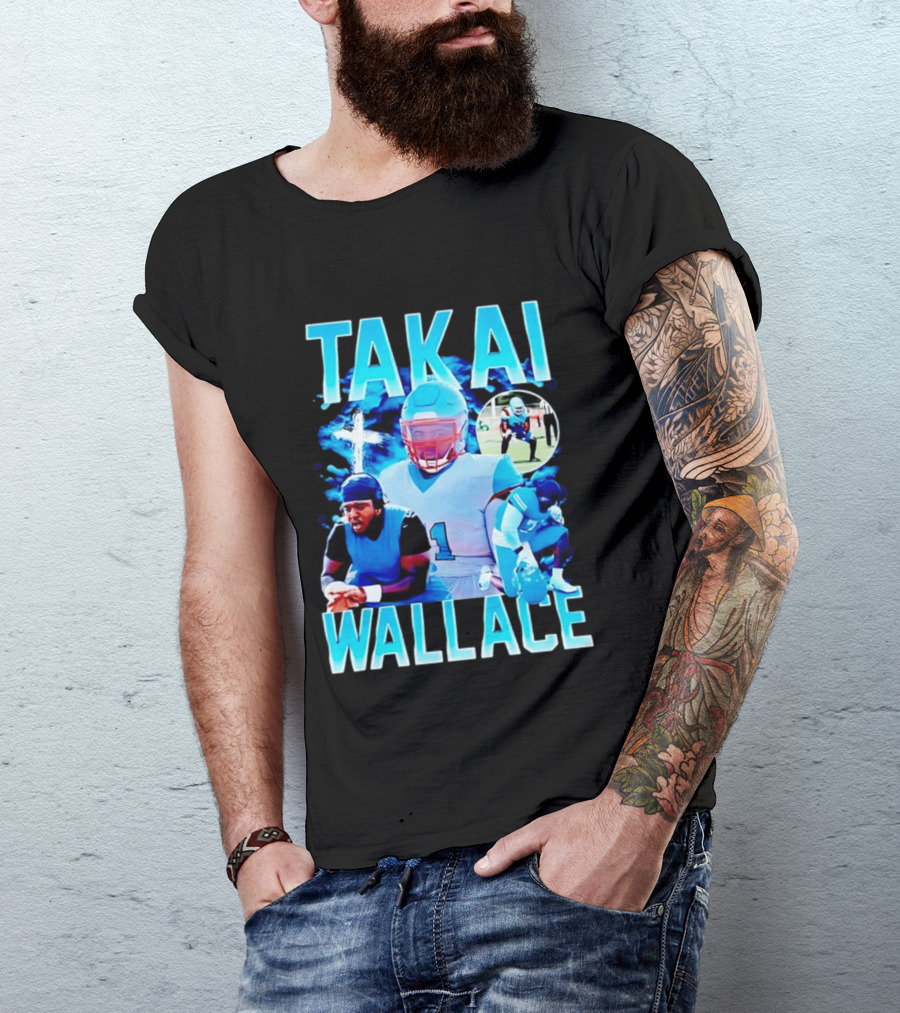 Takai Wallace Football Athlete Sports Action Collage T-Shirt