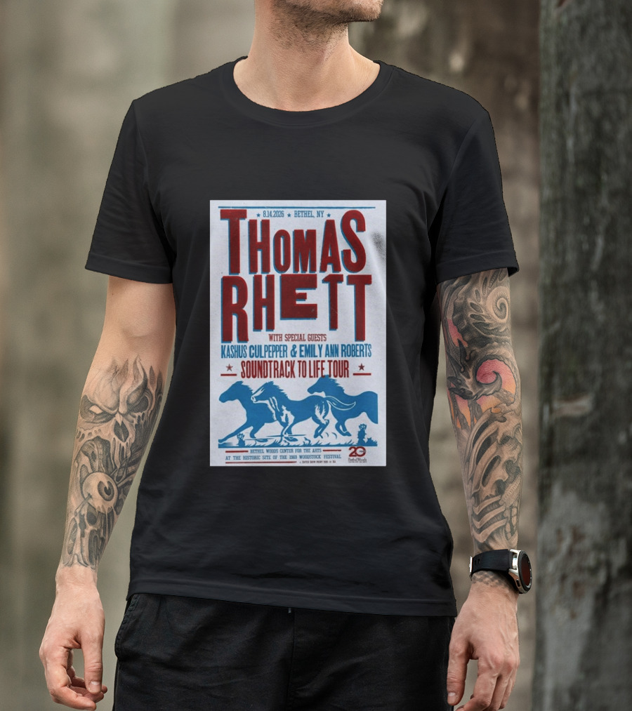 Thomas Rhett Bethel NY 2026 Soundtrack To Life Tour Kashus Culpepper Emily Ann Roberts T-Shirt