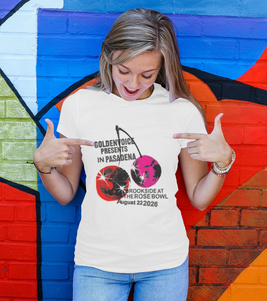 Goldenvoice Presents Pasadena Brookside At The Rose Bowl August 22 2026 Disco Cherry Baby T-Shirt