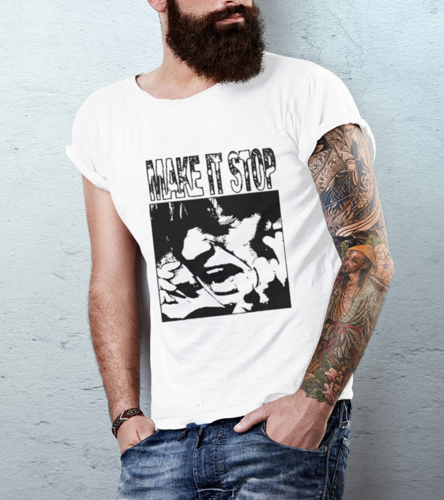Make It Stop Scream Distress Anxiety Black And White T-Shirt