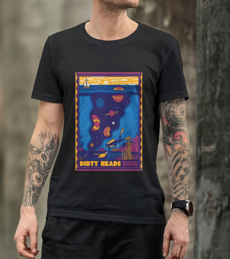 Dirty Heads August 15 2026 Tour Concord CA With Underwater Cosmic Scene T-Shirt