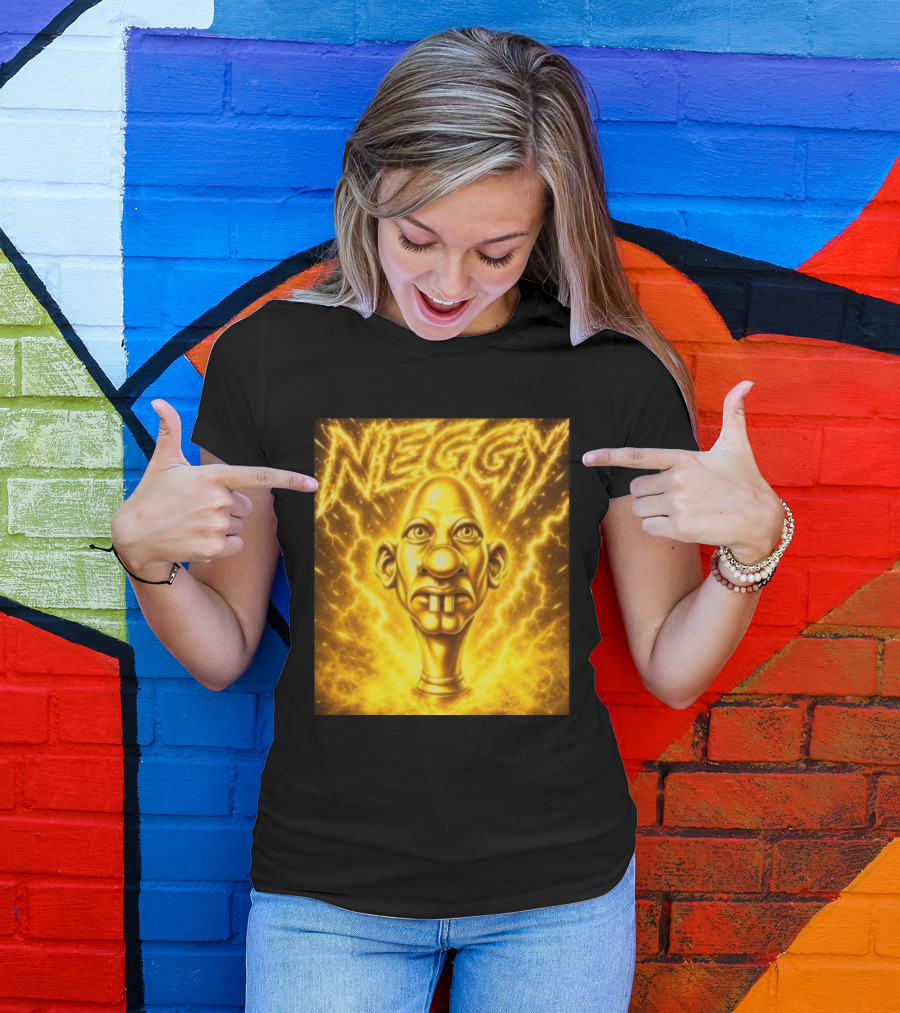 NEGGY Electric Manny Golden Lightning Face T-Shirt