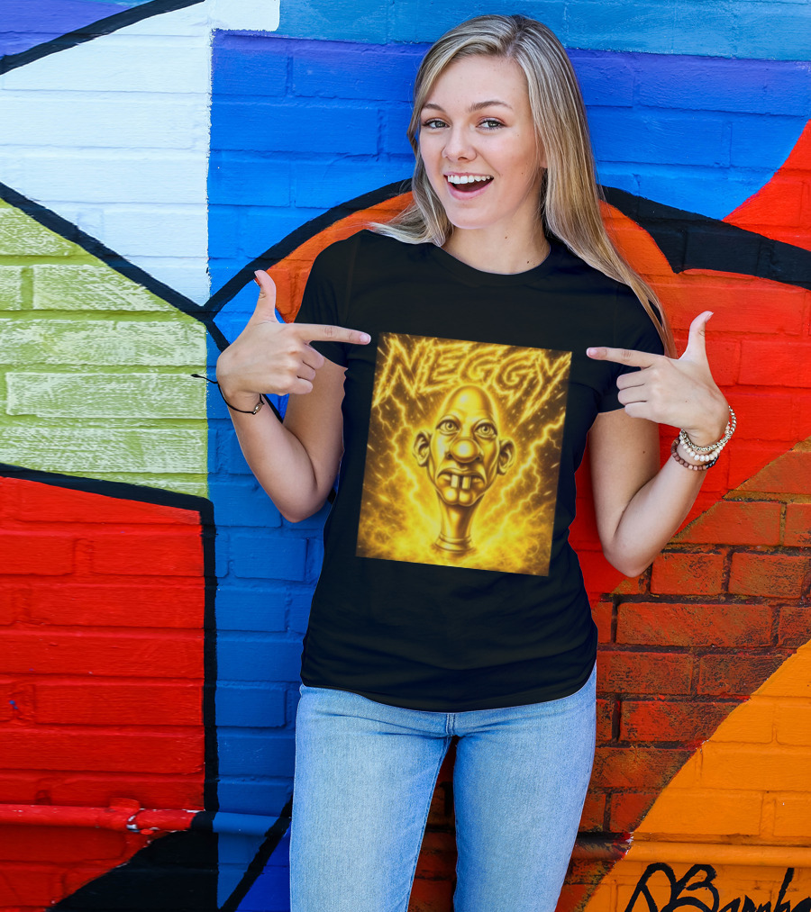 NEGGY Electric Manny Golden Lightning Face T-Shirt