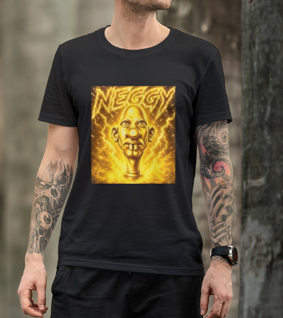 NEGGY Electric Manny Golden Lightning Face T-Shirt