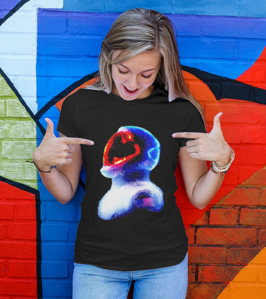Galaxy Astronaut With American Flag Space Cosmic Adventure T-Shirt