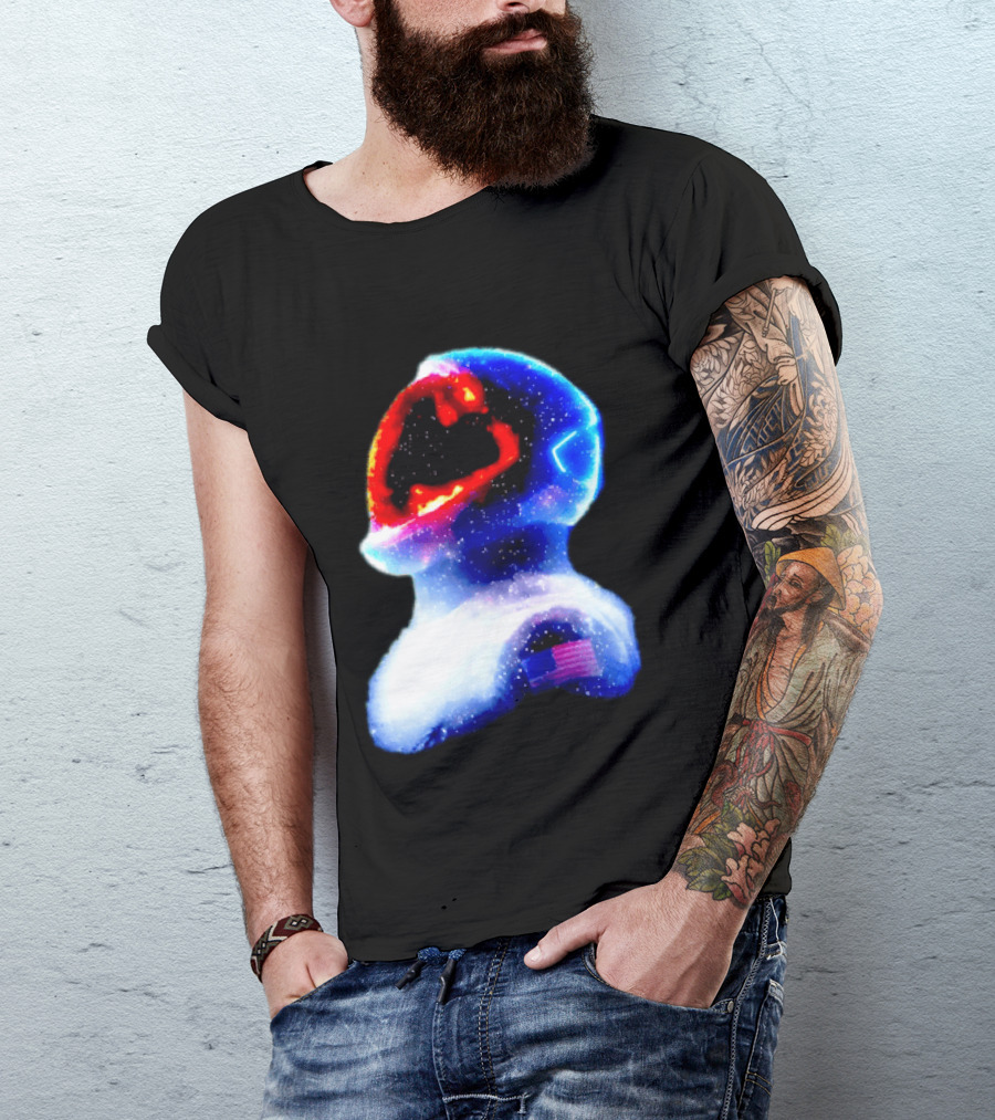 Galaxy Astronaut With American Flag Space Cosmic Adventure T-Shirt