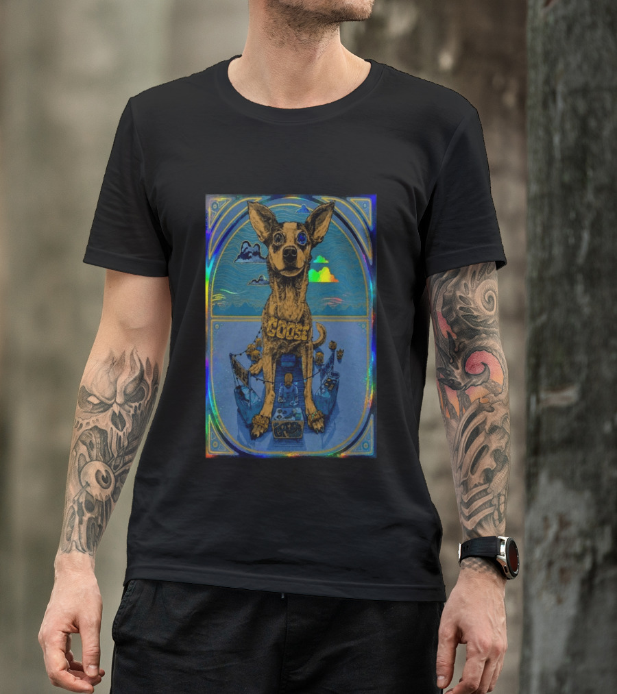 Goose Greek Theatre 08 14 2026 Exclusive Dog Art Holographic T-Shirt