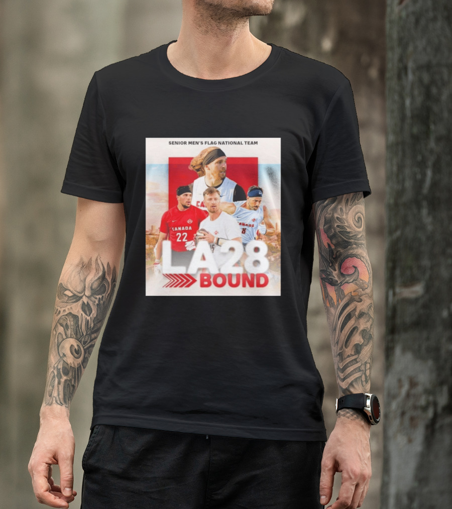 Senior Men's Flag National Team Canada LA28 Bound Canada Football Team Players T-Shirt