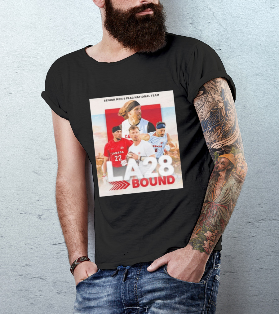 Senior Men's Flag National Team Canada LA28 Bound Canada Football Team Players T-Shirt