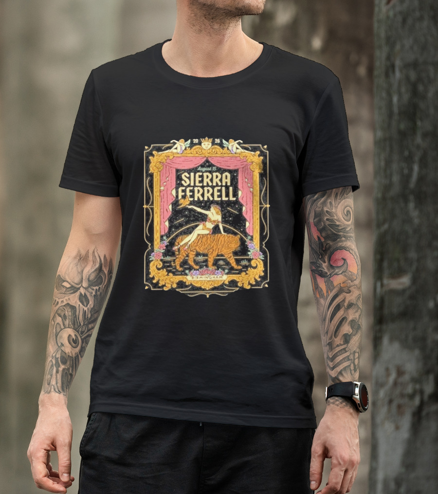 Sierra Ferrell August 15 Birmingham AL 2026 Vintage Circus Tiger T-Shirt