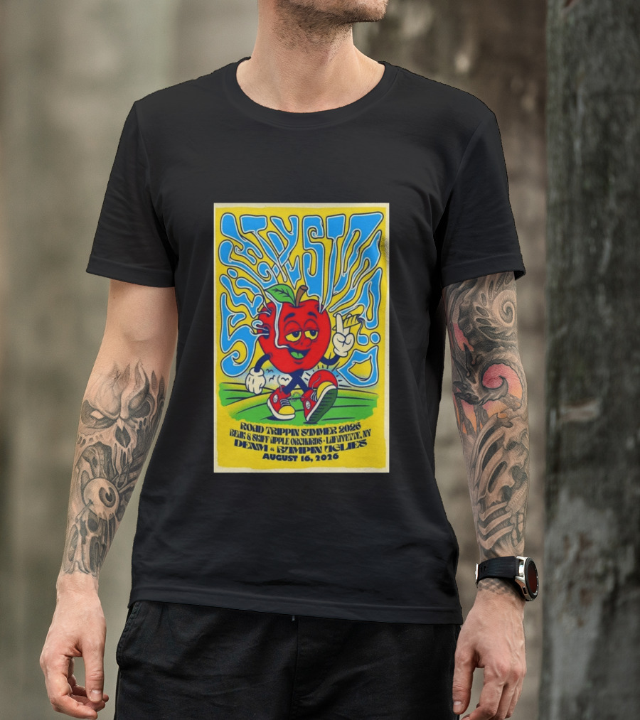 Slightly Stoopid Road Trippin Summer 2026 Apple Orchards LaFayette NY August 16 Dem Apples Bumpin Uglies T-Shirt